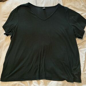 Plus Size Dark Green Short Sleeve Shirt